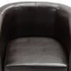 Tub Chair with Footstool Dark Brown Faux Leather