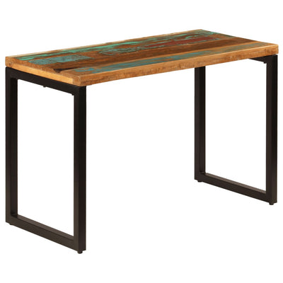 alt="Dining Table 115x55x76 cm Solid Reclaimed Wood and Steel"