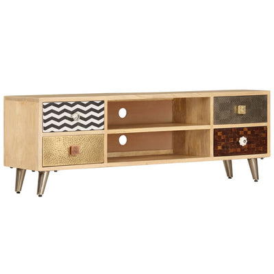 alt="TV Cabinet 120x30x40 cm Solid Mango Wood"
