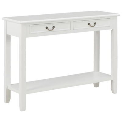 alt="Console Table White 110x35x80 cm Wood"
