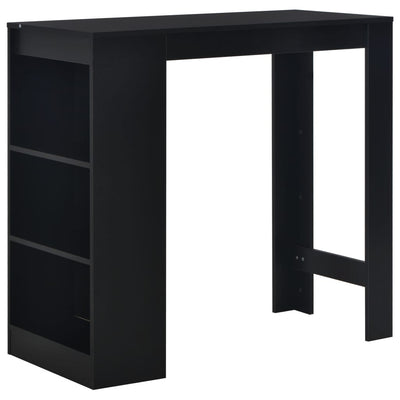 alt="Bar Table with Shelf Black 110x50x103 cm"