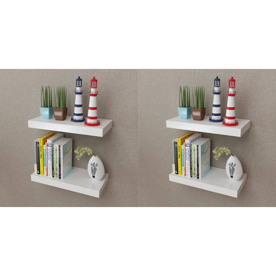 alt="Wall Shelves 4 pcs White 40 cm"