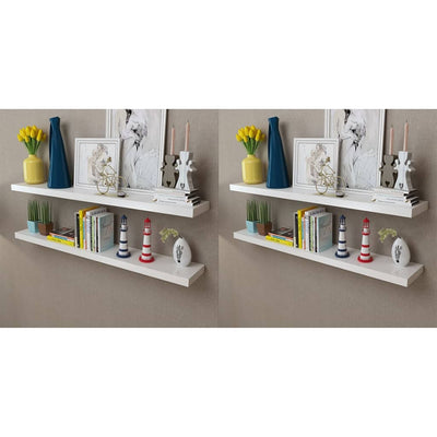 alt="Wall Shelves 4 pcs White 120 cm""