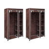 alt="Fabric Wardrobes 2 pcs Brown"