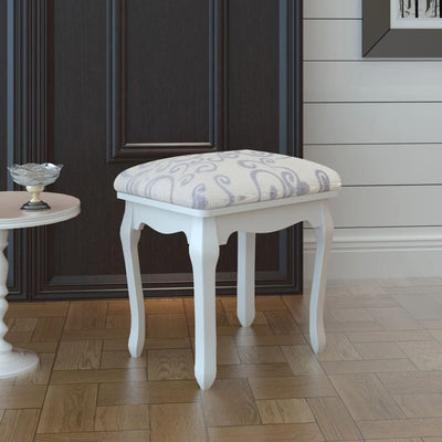 alt="Dressing Stool Warm White Fabric"