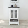 alt="Cabinet 2 Doors 1 Drawer White Wood""