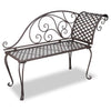 alt="Garden Chaise Lounge 128 cm Steel Antique Brown"