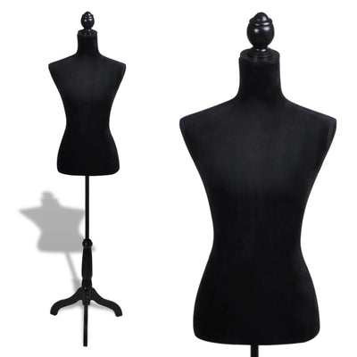 alt="Ladies Bust Display Black Female Dressmakers Dummy Mannequin"