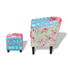 Armchair with Footstool Patchwork Design Fabric
