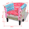 Armchair with Footstool Patchwork Design Fabric