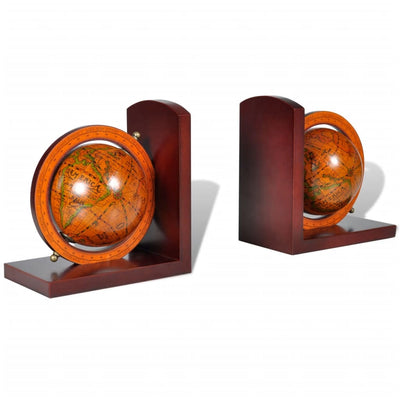 alt="Bookstand World Map Globe Bookend Classic A Pair"