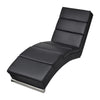 alt="Chaise Longue Black Faux Leather"