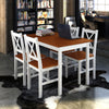 alt="5 Piece Dining Set Brown and White"