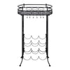 Wine Rack with Glass Holder for 9 Bottles Metal