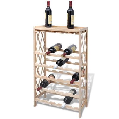 alt="Wine Rack for 25 Bottles Wood"