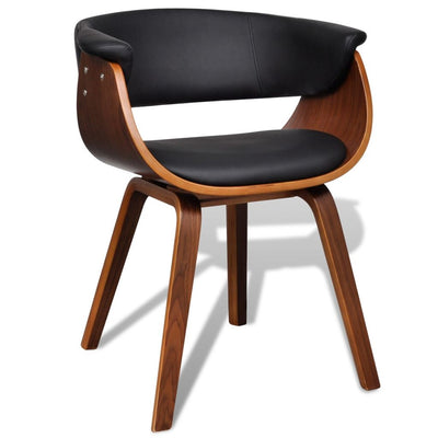 alt="Dining Chair Bent Wood and Faux Leather"