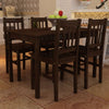 alt="Wooden Dining Table with 4 Chairs Brown"
