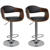 alt="Bar Stools 2 pcs Bent Wood and Faux Leather"