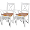alt="Dining Chairs 2 pcs White Pinewood"