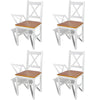 alt="Dining Chairs 4 pcs White Pinewood"