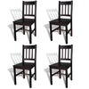 alt="Dining Chairs 4 pcs Dark Brown Pinewood""