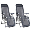 alt="Folding Garden Chairs 2 pcs Aluminium and Textilene Grey"