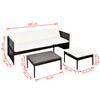 3 Piece Garden Lounge Set with Cushions Poly Rattan Brown