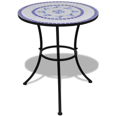 alt="Bistro Table Blue and White 60 cm Mosaic"