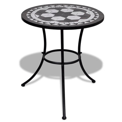 alt="Bistro Table Black and White 60 cm Mosaic"