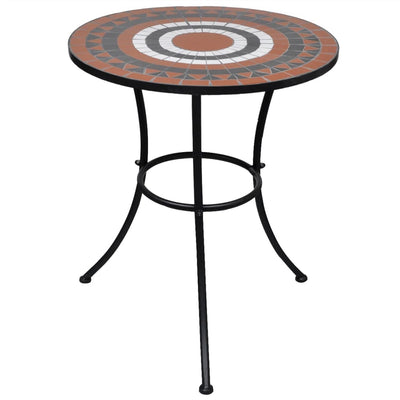 alt="Bistro Table Terracotta and White 60 cm Mosaic"