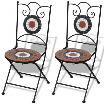 alt="Folding Bistro Chairs 2 pcs Ceramic Terracotta and White"