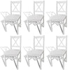 alt="Dining Chairs 6 pcs White Pinewood"