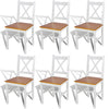 alt="Dining Chairs 6 pcs White Pinewood"
