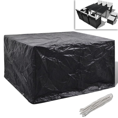 alt="Garden Furniture Cover 6 Person Poly Rattan Set 8 Eyelets 172 x 113cm"