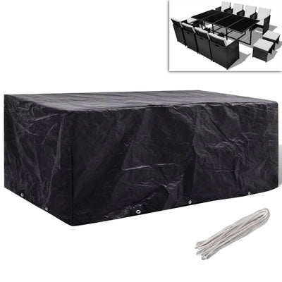 alt="Garden Furniture Cover 8 Person Poly Rattan Set 10 Eyelets 229 x 113cm"