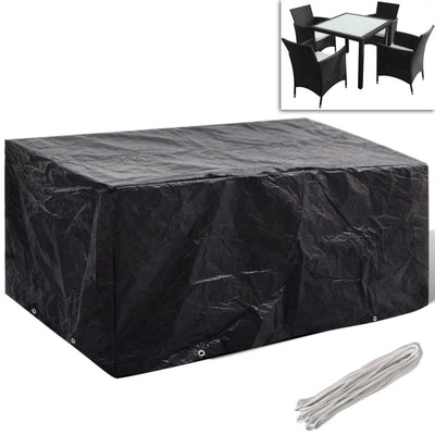 alt="Garden Furniture Cover 4 Person Poly Rattan Set 8 Eyelets 180 x 140cm"