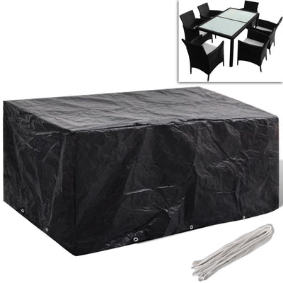 alt="Garden Furniture Cover 6 Person Poly Rattan Set 10 Eyelets 240 x 140cm"