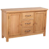 alt="Sideboard with 3 Drawers 110x33.5x70 cm Solid Oak Wood"