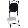 3 Piece Bistro Set Ceramic Tile Black and White