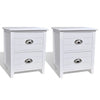 Nightstand 2 pcs with 2 Drawers White