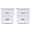 Nightstand 2 pcs with 2 Drawers White