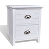 Nightstand 2 pcs with 2 Drawers White