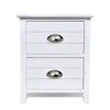 Nightstand 2 pcs with 2 Drawers White