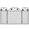 3-panel Fireplace Screen Iron Black