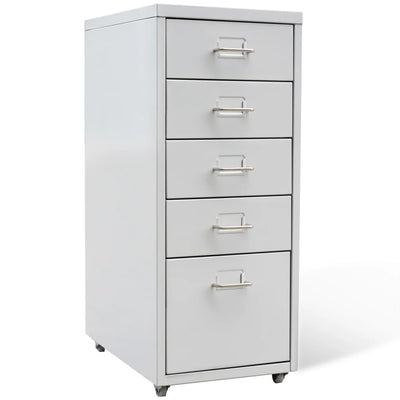 alt="File Cabinet with 5 Drawers Grey 68,5 cm Steel"