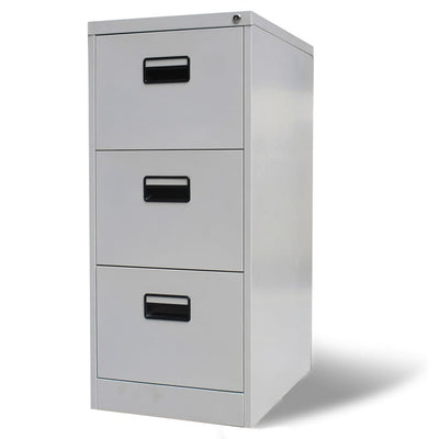 alt="File Cabinet with 3 Drawers Grey 102,5 cm Steel"