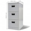 File Cabinet with 3 Drawers Grey 102,5 cm Steel