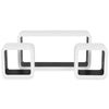 3 White-black MDF Floating Wall Display Shelf Cubes Book/DVD Storage