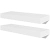 2 White MDF Floating Wall Display Shelves Book/DVD Storage