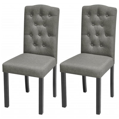 alt="Dining Chairs 2 pcs Grey Fabric"